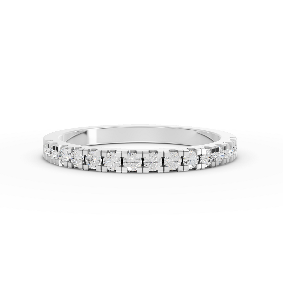 0.30 Ct Round Lab Diamond Modern Bar Set Half Eternity Ring