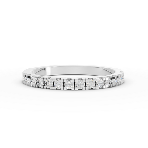 0.30 Ct Round Lab Diamond Modern Bar Set Half Eternity Ring