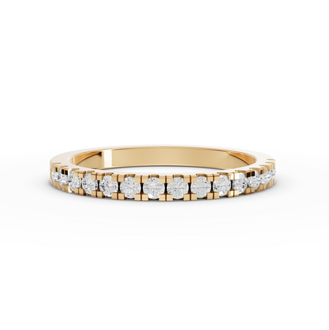 0.30 Ct Round Lab Diamond Modern Bar Set Half Eternity Ring