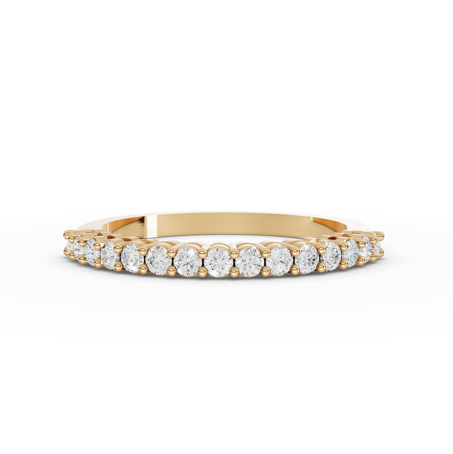 0.30 Ct Round Baskets Setting Half Eternity Ring
