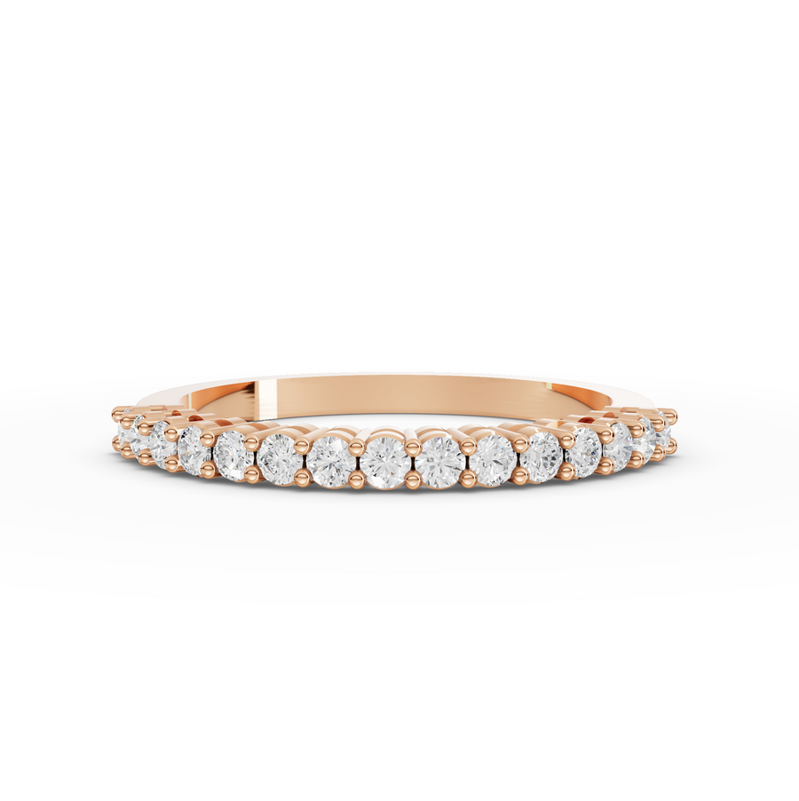 0.30 Ct Round Baskets Setting Half Eternity Ring