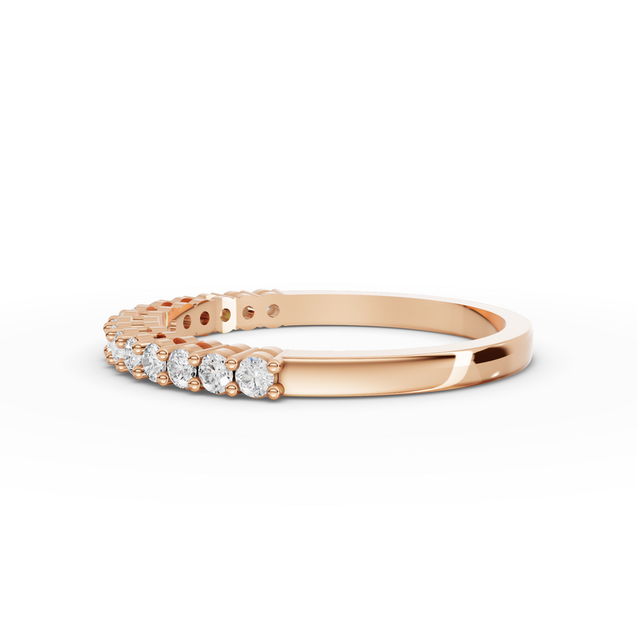 0.30 Ct Round Baskets Setting Half Eternity Ring