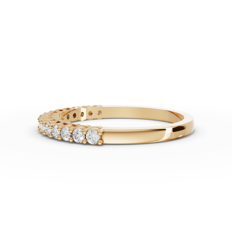 0.30 Ct Round Baskets Setting Half Eternity Ring