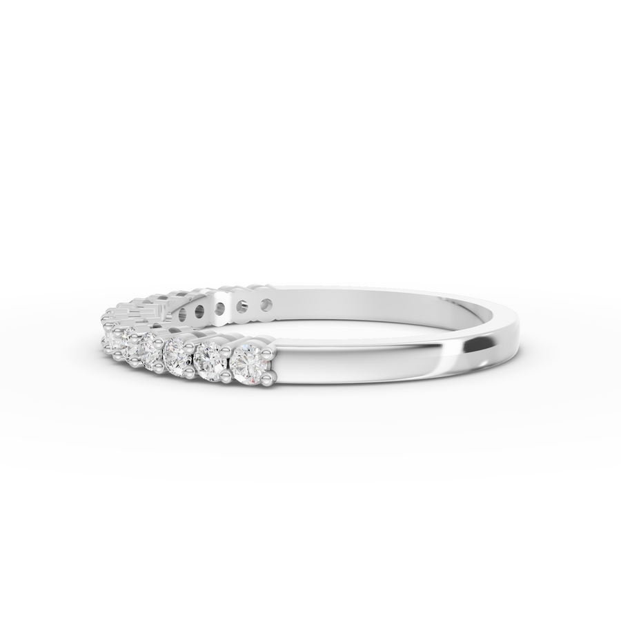 0.30 Ct Round Baskets Setting Half Eternity Ring