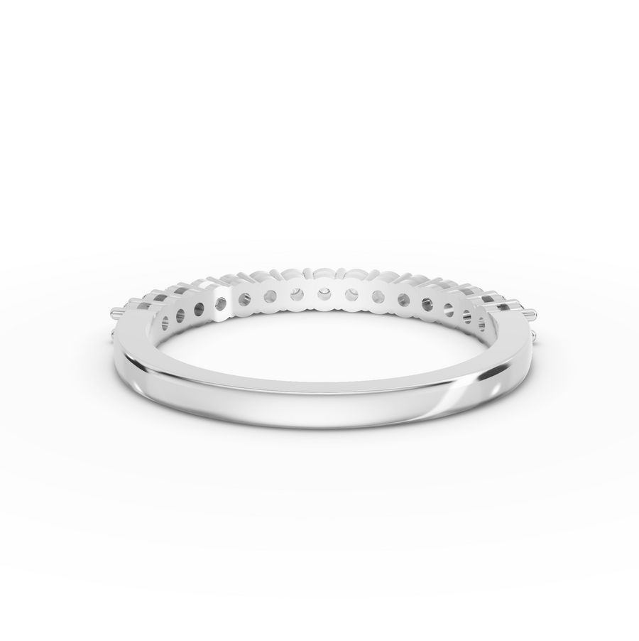 0.30 Ct Round Baskets Setting Half Eternity Ring