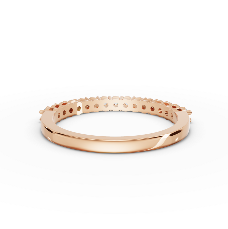 0.30 Ct Round Baskets Setting Half Eternity Ring