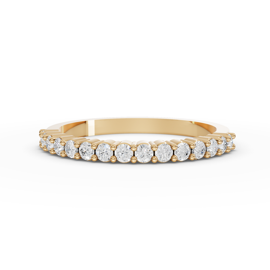 0.30 Ct Round Baskets Setting Half Eternity Ring