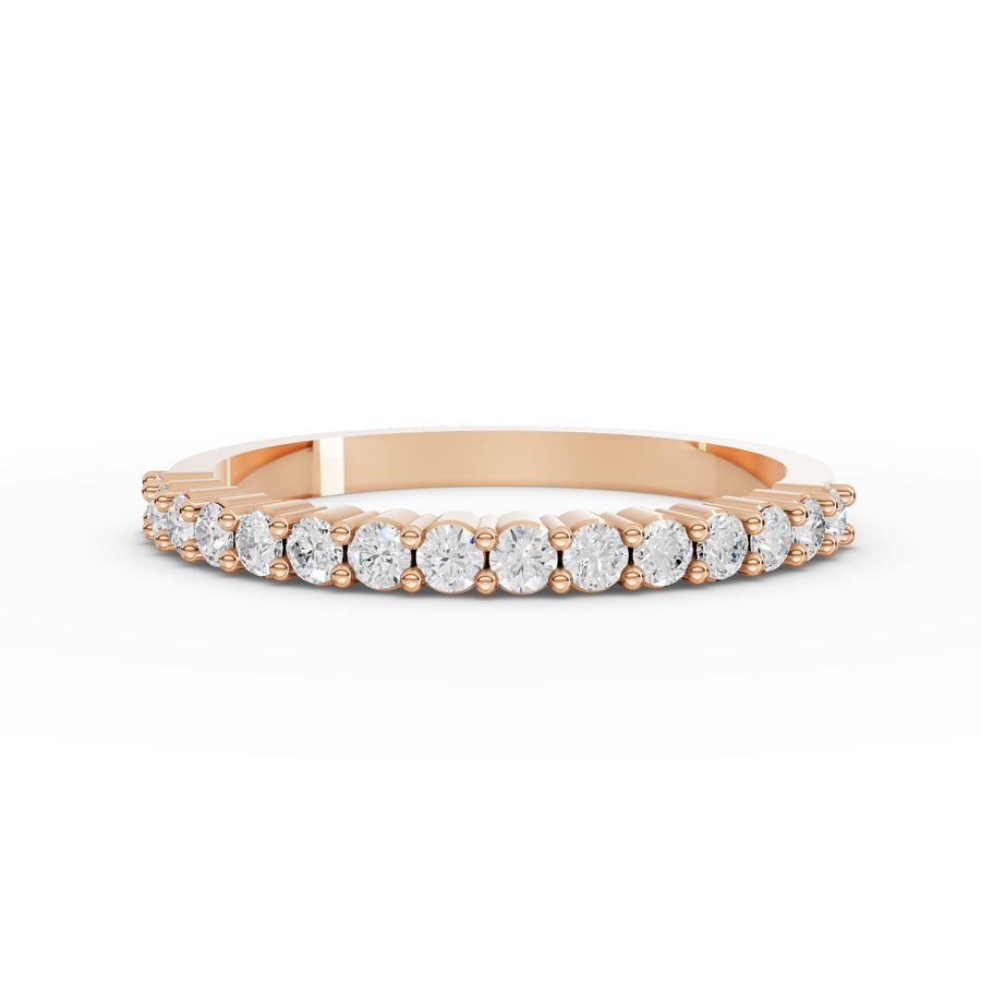 0.30 Ct Round Baskets Setting Half Eternity Ring