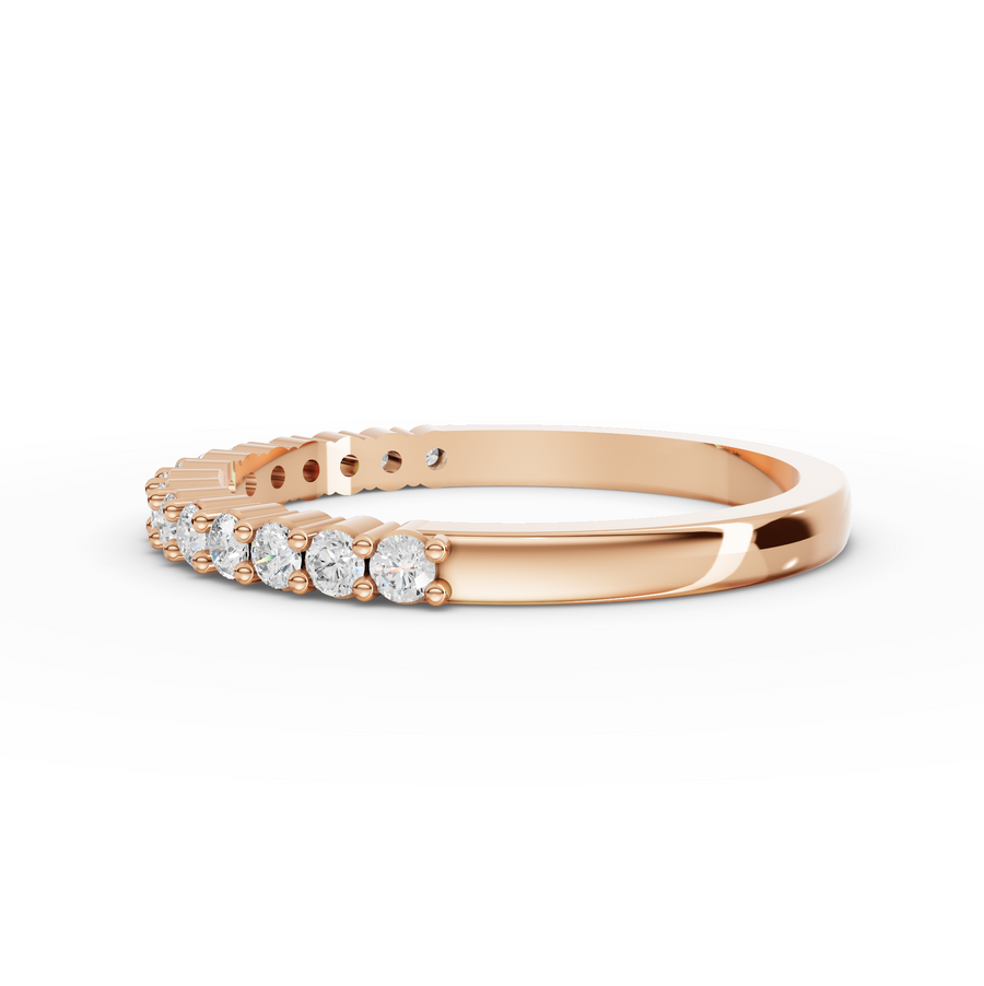 0.30 Ct Round Baskets Setting Half Eternity Ring