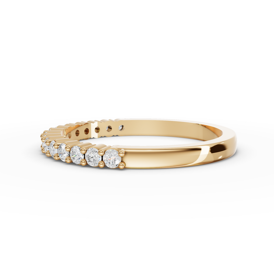 0.30 Ct Round Baskets Setting Half Eternity Ring