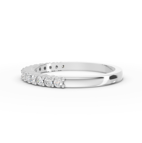 0.30 Ct Delicate Round Diamond Scalloped Wedding Band