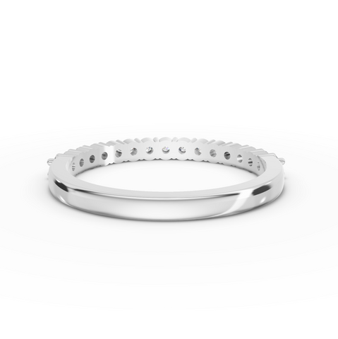0.30 Ct Delicate Round Diamond Scalloped Wedding Band
