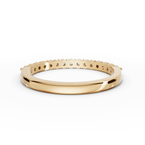 0.30 Ct Delicate Round Diamond Scalloped Wedding Band