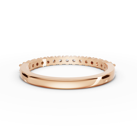 0.30 Ct Delicate Round Diamond Scalloped Wedding Band