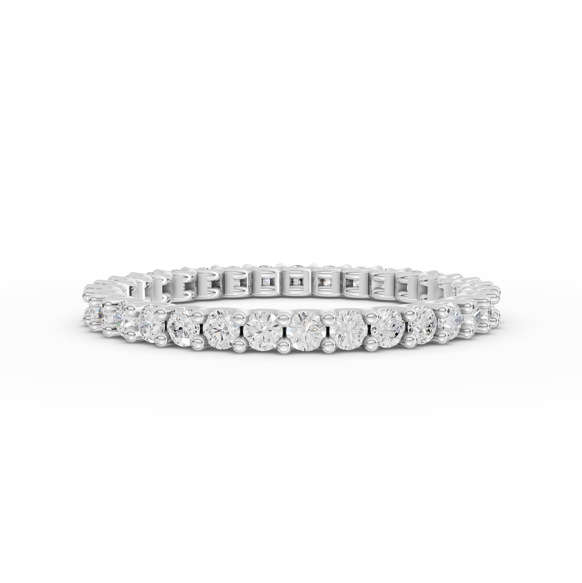 0.66 Ct Round Diamond Scalloped Half Eternity Wedding Band
