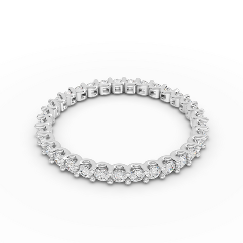 0.66 Ct Round Diamond Scalloped Half Eternity Wedding Band