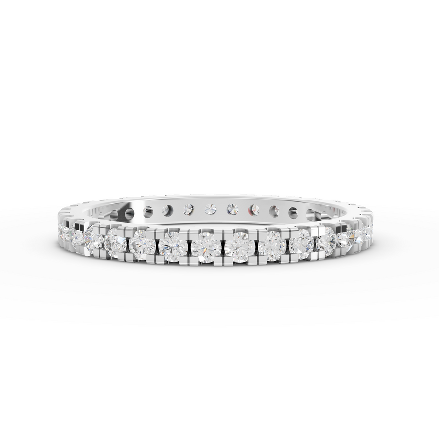 0.66 ct round lab diamond bar-set full eternity ring with continuous diamonds around the band