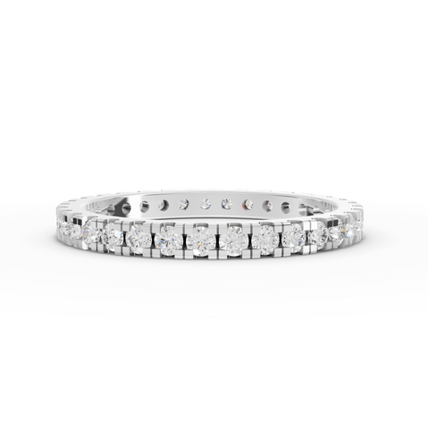 0.66 Ct Round Lab Diamond Bar Set Eternity Wedding Band