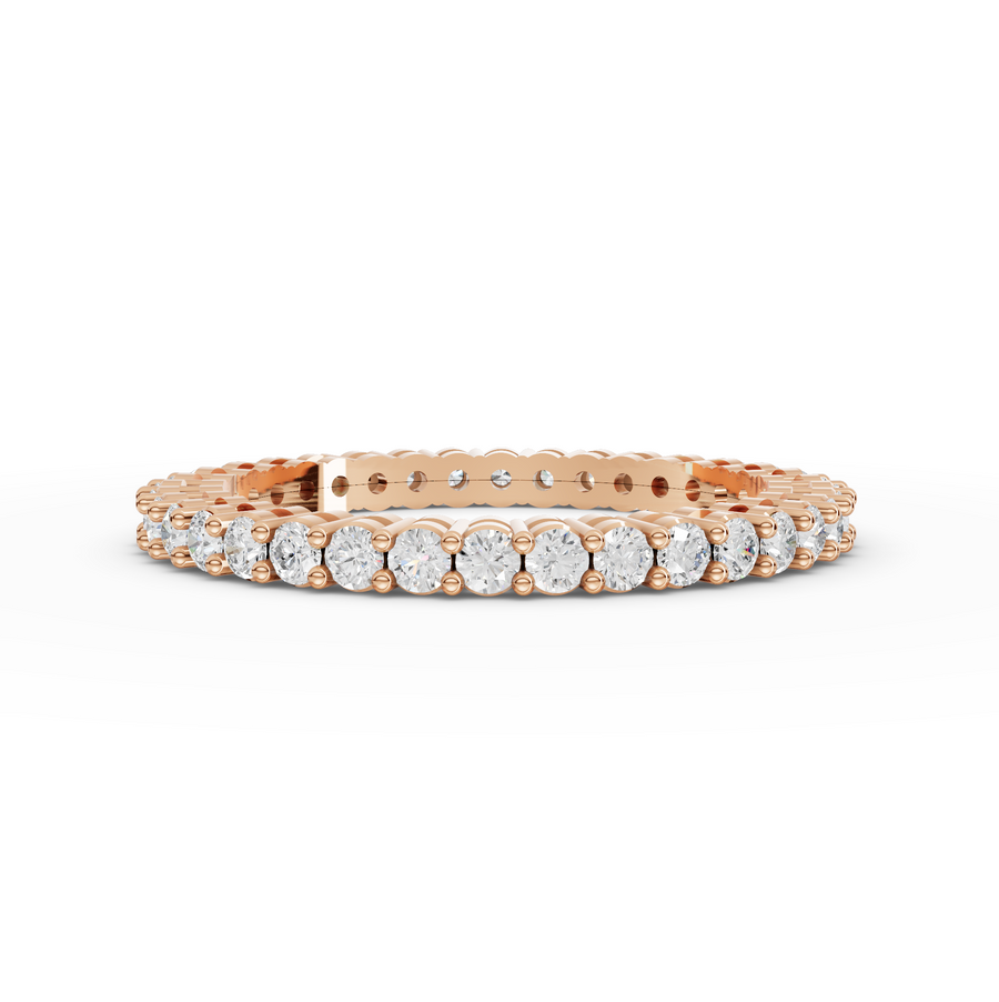 0.72 Ct Round Shared-Prong Full Etenity Ring