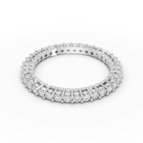 0.72 Ct Round Lab Diamond Scalloped Eternity Wedding Band