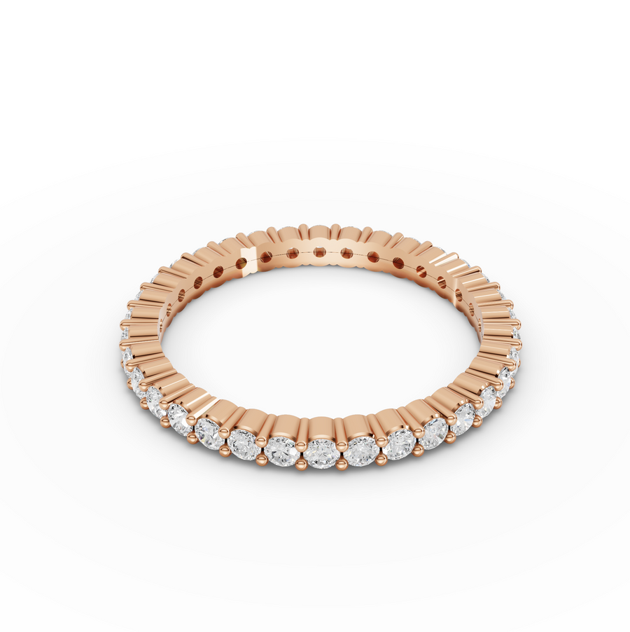 0.68 Ct Round Baskets Setting Full Eternity Ring