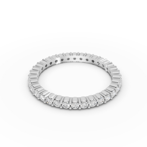 0.68 Ct Classic Round Lab Diamond Micro Prong Eternity Wedding Ring