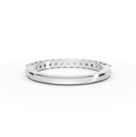 0.39 Ct Round Lab Diamond Half Eternity Wedding Band Shared Prong Ring