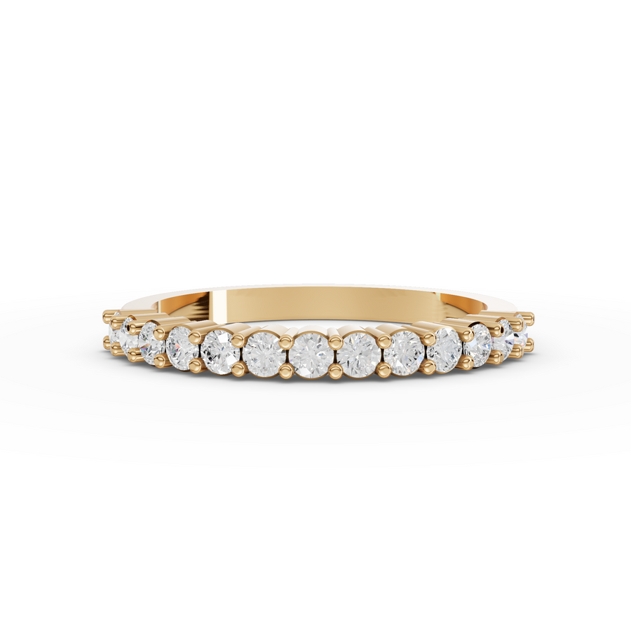0.39 Ct Round Baskets Setting Half Eternity Ring