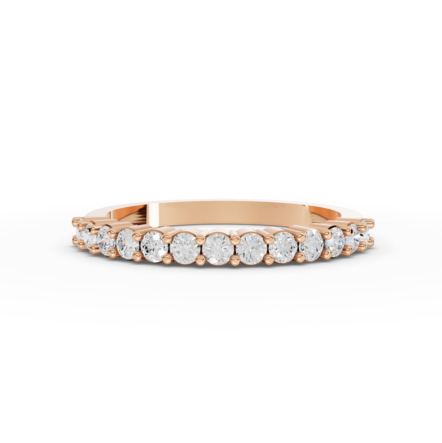 0.39 Ct Round Baskets Setting Half Eternity Ring
