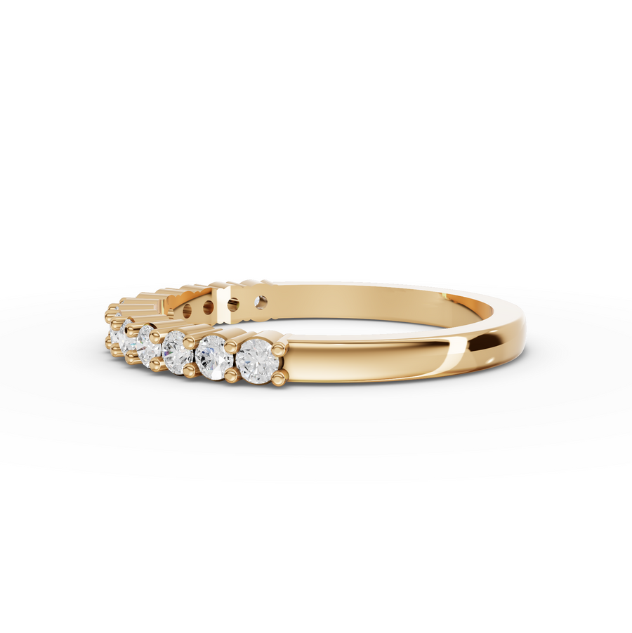 0.39 Ct Round Baskets Setting Half Eternity Ring