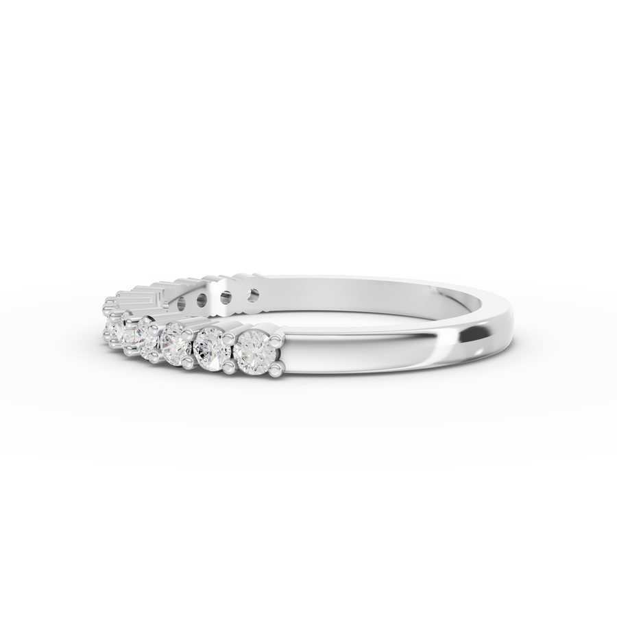 0.39 Ct Round Baskets Setting Half Eternity Ring