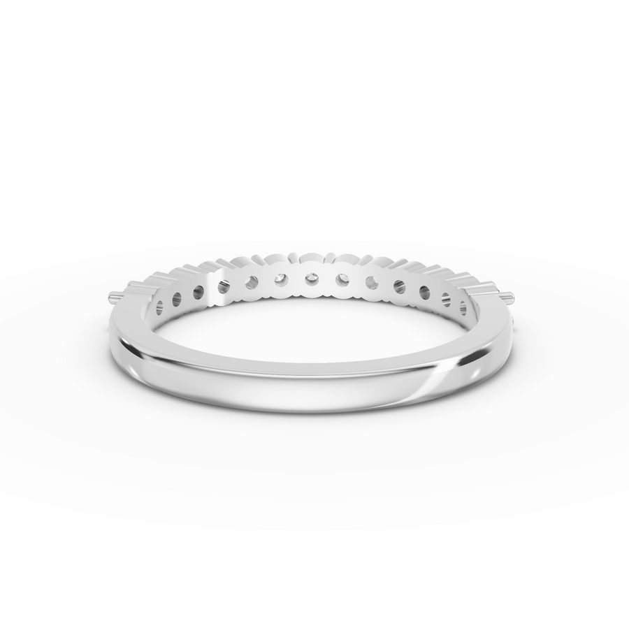 0.39 Ct Round Baskets Setting Half Eternity Ring