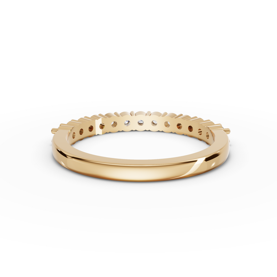 0.39 Ct Round Baskets Setting Half Eternity Ring