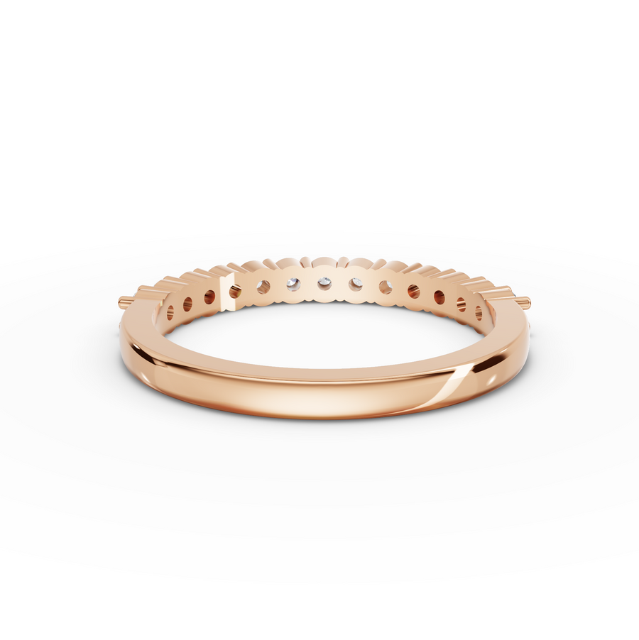 0.39 Ct Round Baskets Setting Half Eternity Ring