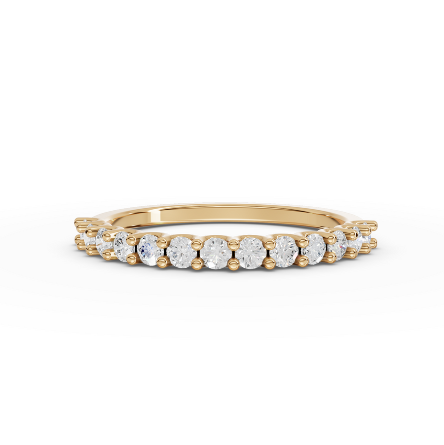 0.39 Ct Round U-Prong Half Eternity Ring