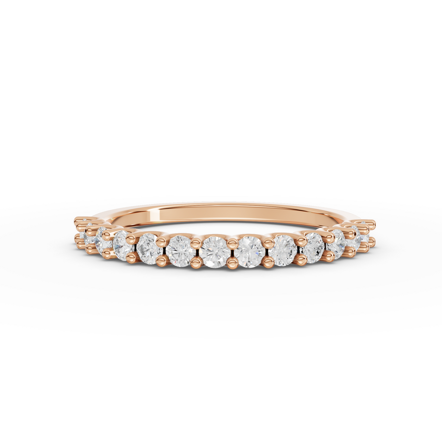 0.39 Ct Round U-Prong Half Eternity Ring