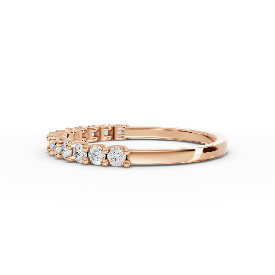 0.39 Ct Round U-Prong Half Eternity Ring