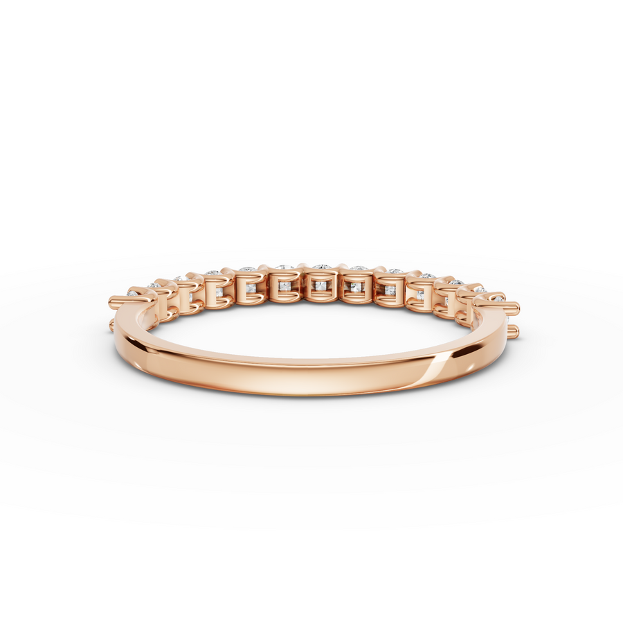 0.39 Ct Round U-Prong Half Eternity Ring