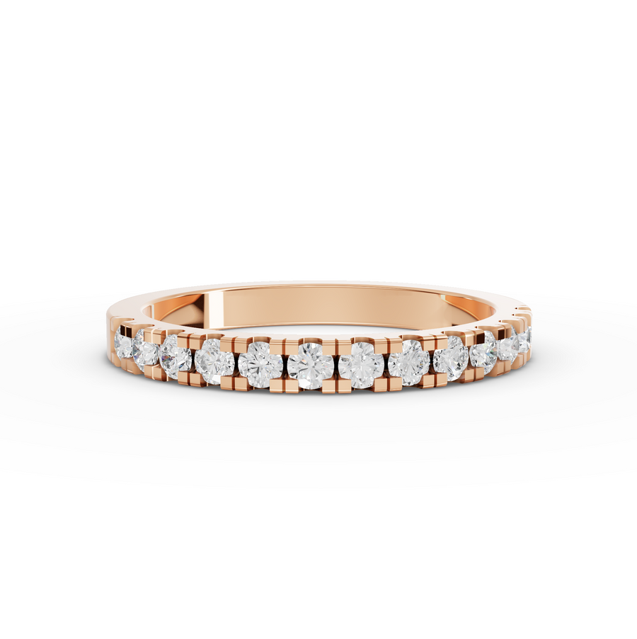0.39 Ct Round Bar-Set Half Eternity Band