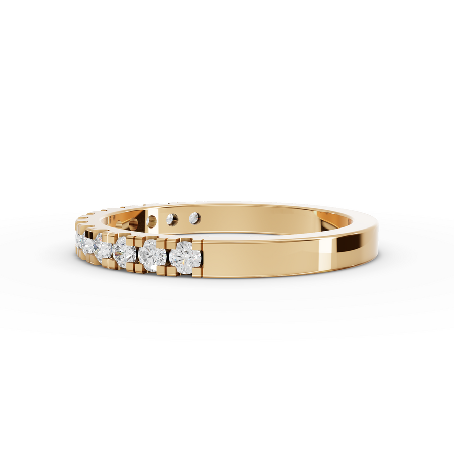 0.39 Ct Round Bar-Set Half Eternity Band