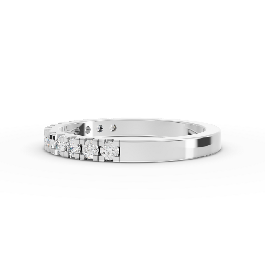 0.39 Ct Round Bar-Set Half Eternity Band