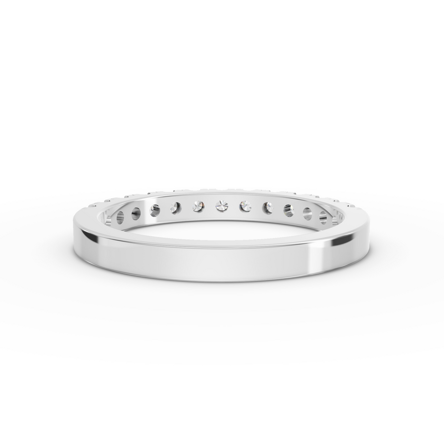 0.39 Ct Round Bar-Set Half Eternity Band