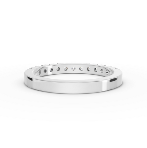 0.39 Ct Round Lab Diamond Channel Set Half Eternity Wedding Band Ring