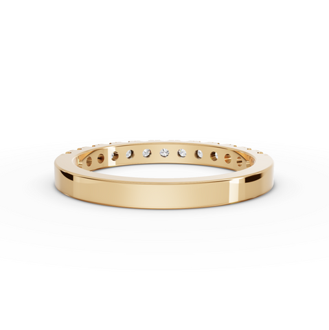 0.39 Ct Round Lab Diamond Channel Set Half Eternity Wedding Band Ring