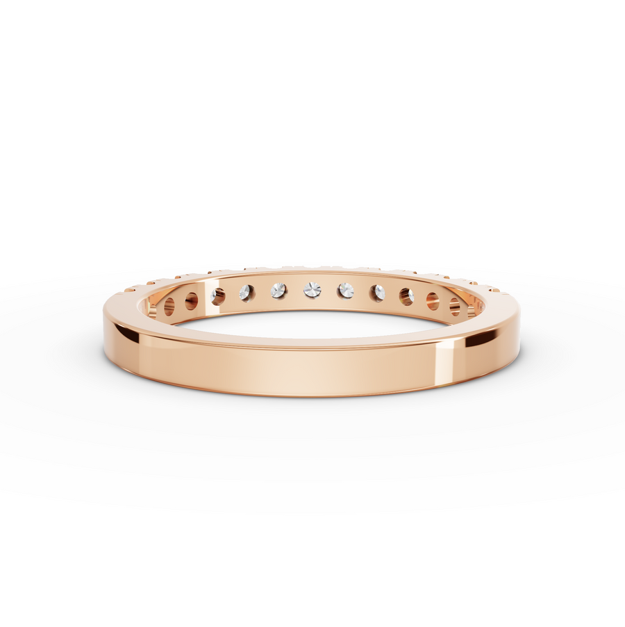 0.39 Ct Round Bar-Set Half Eternity Band