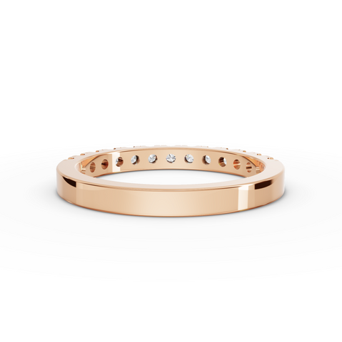 0.39 Ct Round Lab Diamond Channel Set Half Eternity Wedding Band Ring