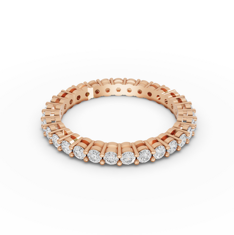 0.93 Ct Round Lab Diamond Shared Prong Full Eternity Wedding Band Ring