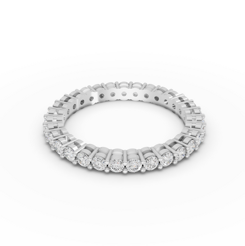 0.93 Ct Round Lab Diamond Shared Prong Full Eternity Wedding Band Ring