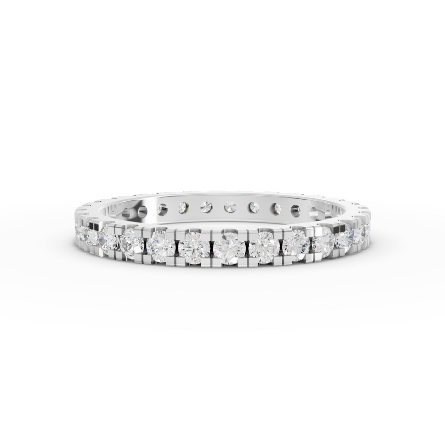 0.87 ct round lab diamond bar-set full eternity ring with continuous diamonds around the band