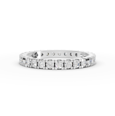 0.87 Ct Round Lab Diamond Channel Set Full Eternity Wedding Band Ring